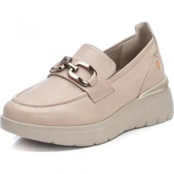 Mocasines de Mujer Carmela de Piel con Plataforma Beige 3-5cm Casual Clásico