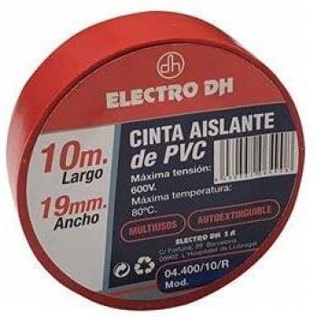 Electrodh cinta aislante pvc 10mx19mm rojo 0440010r