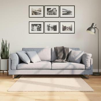 Alfombra de pliegue corto suave y lavable beige 120x120 cm