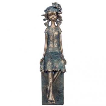 Figura Niña Sentada Gris de Resina 34X12X10cm - Signes Grimalt By SIGRIS, Decoración Hogar, Figuras De Resina Para Jardín