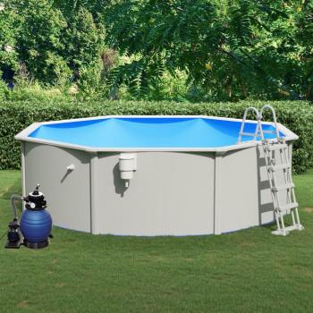 Piscina 460x120 cm con Bomba de Filtro de Arena y Escalera