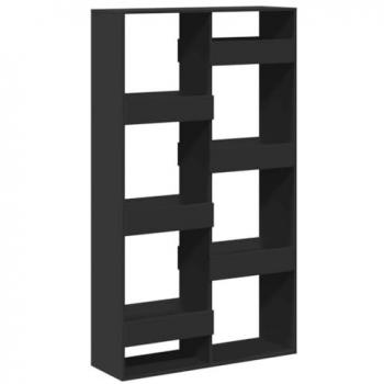 Estantería de madera de ingeniería negra 100x33x175 cm, librería, armario de almacenamiento, estantería para libros