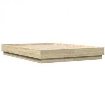 Estructura de cama madera de ingeniería roble Sonoma 135x190 cm