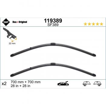Limpiaparabrisas SWF 119389 - Hoja de limpiaparabrisas para automóviles, longitud de 19 pulgadas (480 mm), diseño aerodinámico, fácil instalación con adaptador universal, compatible con múltiples marcas