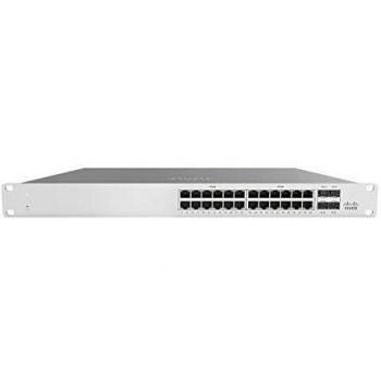Cisco Meraki MS120-24P Managed L2 Gigabit Ethernet Switch with 24 Ports, Power over Ethernet (PoE), 1U Rackmount, Grey