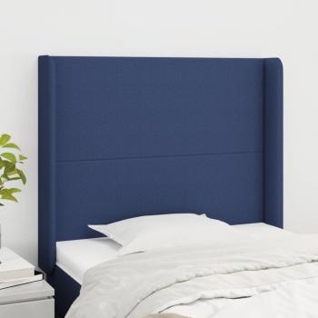 Cabecero de Tela Azul con Orejas 93x16x128 cm