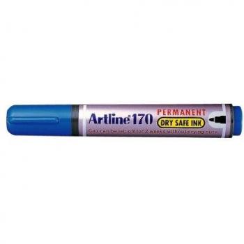 Rotulador artline marcador permanente 170 azul punta redonda 2mm antisecado Pack de 12 uds.