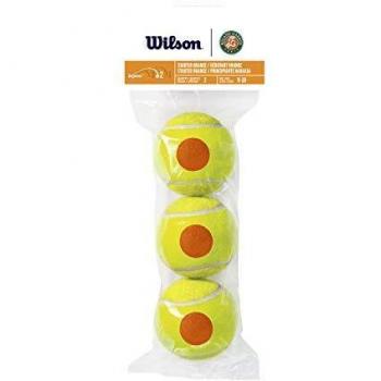 Wilson Roland Garros Pelotas de Tenis adaptado, Tennis 10s, Fase 2, Principiantes naranja, Juego de 3 pelotas, Niños