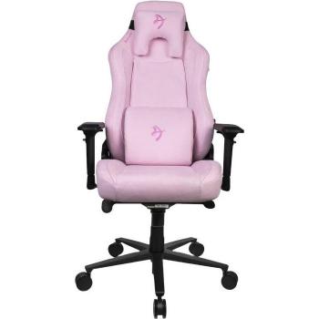 Arozzi Vernazza Supersoft Fabric Silla Gaming Rosa - Silla gaming ergonómica, tapizado en tela supersuave, diseño moderno y elegante, soporte lumbar ajustable, reposabrazos acolchados, base de nylon