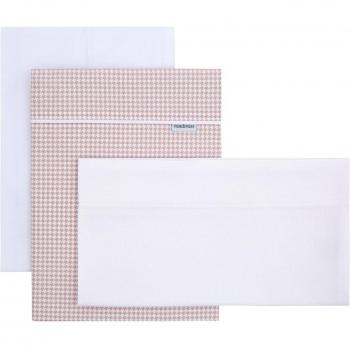 Cambrass Sábana Cuna 3 Piezas Mini Windsord Rosa - Ropa de Cuna para cuna de 70x140 cm, incluye sábana, bajera y funda de almohada, dimensiones 120x180