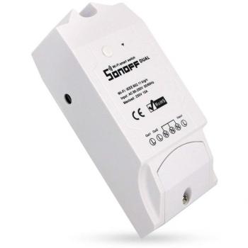 Sonoff Dual 2 Vías Wifi Smart Switch Interruptor Temporizador de Control Remoto Inalámbrico Inteligente para Amazon Alexa, Echo, Echo Dot y Amazon Tap