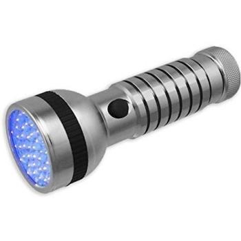 niceeshop(TM) 41 Led 395nm violeta UV Ultra compacto de aluminio caja de mini linterna,plata