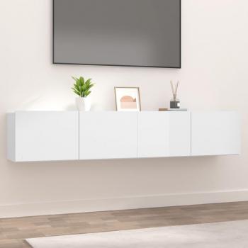 Mueble para TV 2 piezas blanco pulido 80x30x30 cm madera multicapa vidaXL Muebles TV 2 uds madera contrachapada blanco brillo 80x30x30 cm