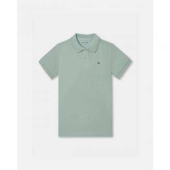 Silbon - Polo de niño clásico de algodón en color azul marino con detalles bordados