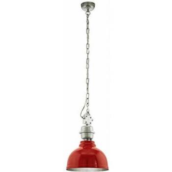 Lámpara Colgante Vintage Eglo Grantham Roja 1 Bombilla E27