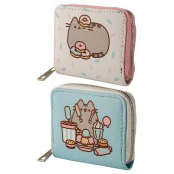 Pusheen Foodie Zip-Around Wallet Purse - Slim Zippered Coin Pouch for Women and Men