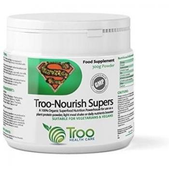 Troo-Nourish Supers 300g Powder - Organic Superfood Nutritional Supplement Containing Wheatgrass, Barley Grass, Quinoa, Spirulina, SeagreensÂ® Ascophyllum