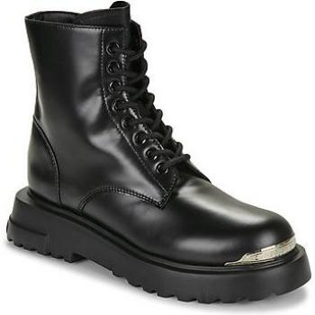 Love Moschino Square Love Ankle Boot Women's Mid Boots in Black, Lace-up Boots, Female, Size: 6 US, Plain Lace-up Boots with Zip Closure