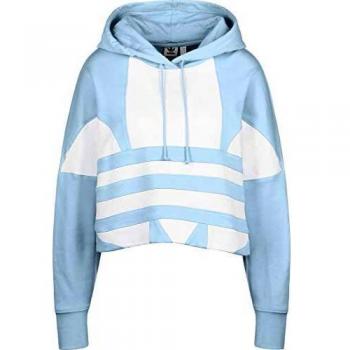 adidas Lrg Logo C-Hood Sweatshirt, Mujer, Clear Sky/White, 44