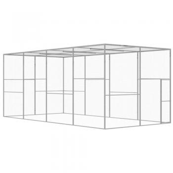 Jaula para gatos de acero galvanizado 6x3x2,5 m