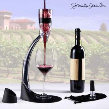 Summum Sommelier Decantador de Vino Profesional, Negro, 16.5x40x18.5 cm, 3 Unidades