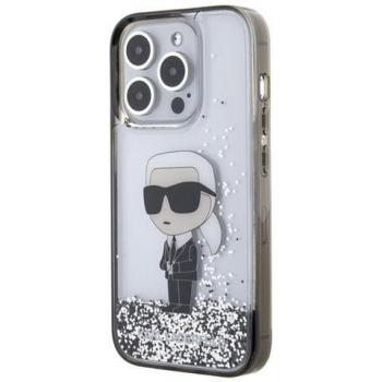 Funda Transparente con Brillos Flotantes Liquid Ikonik para iPhone 15 Pro 6.1 Karl Lagerfeld