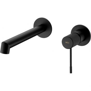 Grifo Monomando Empotrado de Lavabo Line Imex - Mezclador de Agua Fría y Caliente, Ahorro de Agua, Color Negro Mate