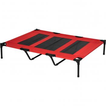 Cama Elevada para Perros y Gatos Transpirable - Tela Oxford - Rojo