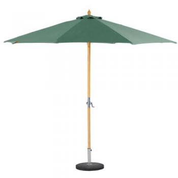 Parasol recto de bambú certificado FSC verde oliva con manivela 3 metros Tinaei