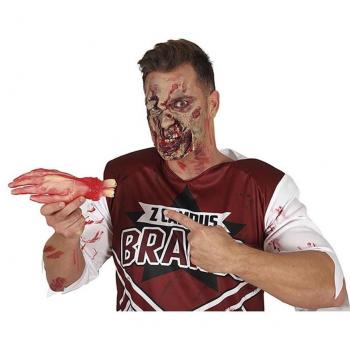 Mano de látex decorativa para Halloween de 25 cm con apariencia realista y efecto sangriento