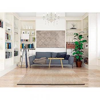 Alfombra Interior Shaggy Abstracta Beige 133x190 cm - Atticgo Serene 8699