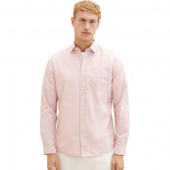 Camisa de hombre corte slim con microestampado en color rosa