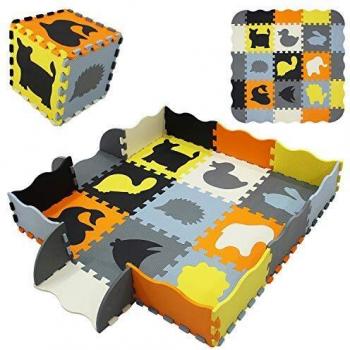 qqpp Alfombra Puzzle para Niños Bebe Infantil - Suelo de Goma EVA Suave. 9 Piezas