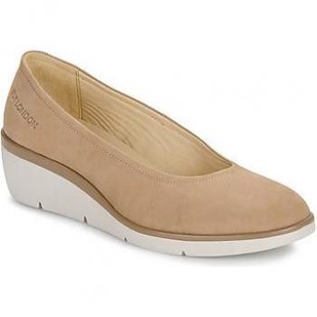 Fly London Numa Leather Women's Wedge Pumps - Taupe
