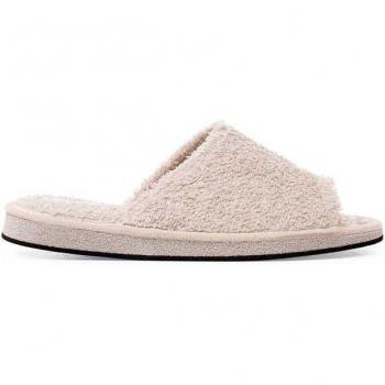 Zapatillas de casa abiertas de niña de toalla con flores