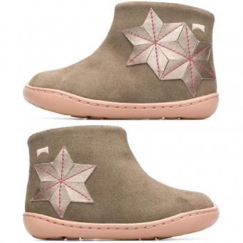 Botas de bebé niña Camper K900232-001 en piel color topo