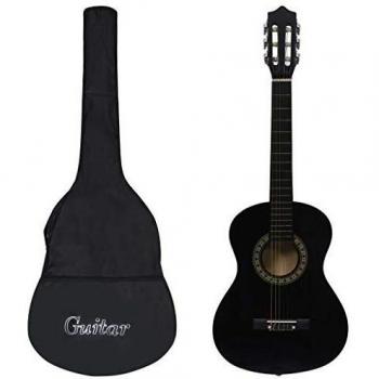Guitarra clásica para principiantes y niños con funda 1/2 34 en color negro, marrón claro, marrón oscuro y azul - Día y Noche