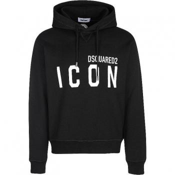 DSQUARED2 Men's Black Cotton Hoodie - Size XL