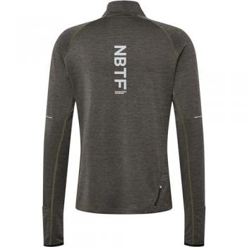 Newline Pace Half-Zip Top de Running para Hombres - Beige, Sudadera de Media Cremallera Sport Pace para Hombre - Gris S