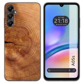 Funda de Silicona para Samsung Galaxy A05s con Diseño de Madera 04