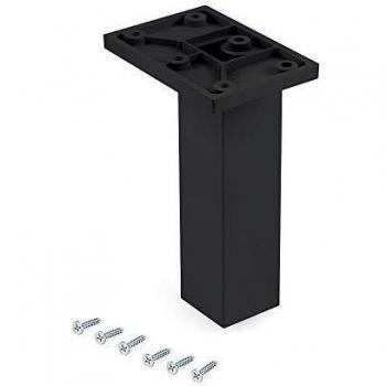 Emuca - Patas para mueble, Pies de plástico para muebles color cromado, Lote de pies con tornillos de montaje, varios modelos