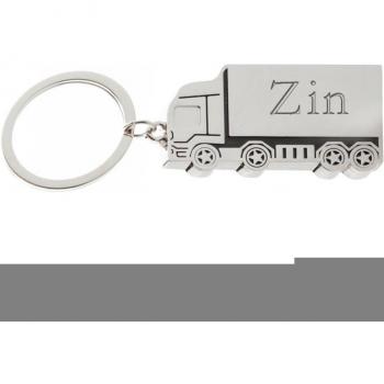 Llavero de metal de camión con nombre grabado: Zin