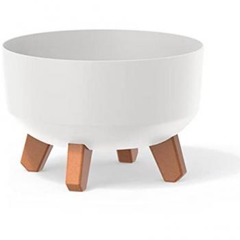 Macetero Gracia Prosperplast Blanco 3,8L con Patas Elegantes y Relieve 23,5x23,5x15,5 cm