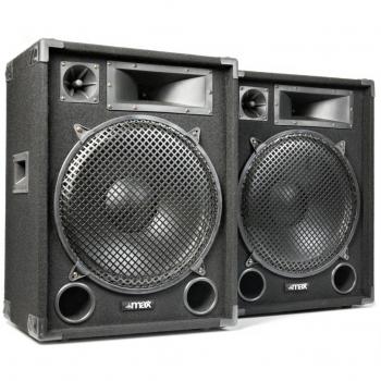 Altavoz PA Pasivo MAX15 de 1000W, 15 Pulgadas, Caja Acústica DJ con Asas y Tophat, Negro
