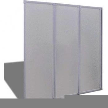 vidaXL Pantalla de Ducha Bañera Pared de Ducha Pantalla de Vapor 117 x 120 cm 3 Paneles Plegables