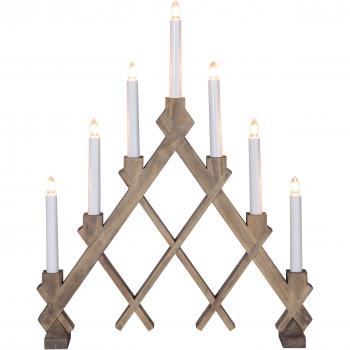 Candelabro de 7 luces Rut marrón, material: madera, altura aproximada 53 cm