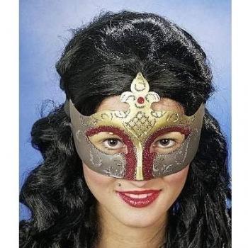 Fasching Máscara Venecia Oro De Color Rojo