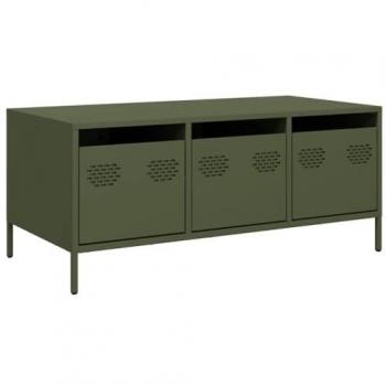 Mesa de centro acero laminado frío verde oliva 101,5x50x43,5 cm