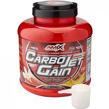 AMIX - Proteína en Polvo Carbojet Gain - Suplemento con Hidratos de Carbono de Alta Calidad -Proteína para Ganar Masa Muscular - Ideal para Atletas de Élite - Sabor Fresa - 2,25 KG