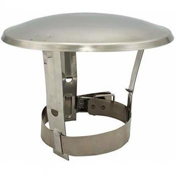 Tapa Protectora de Acero Inoxidable para Chimenea 100-130mm con Cubierta Antilluvia